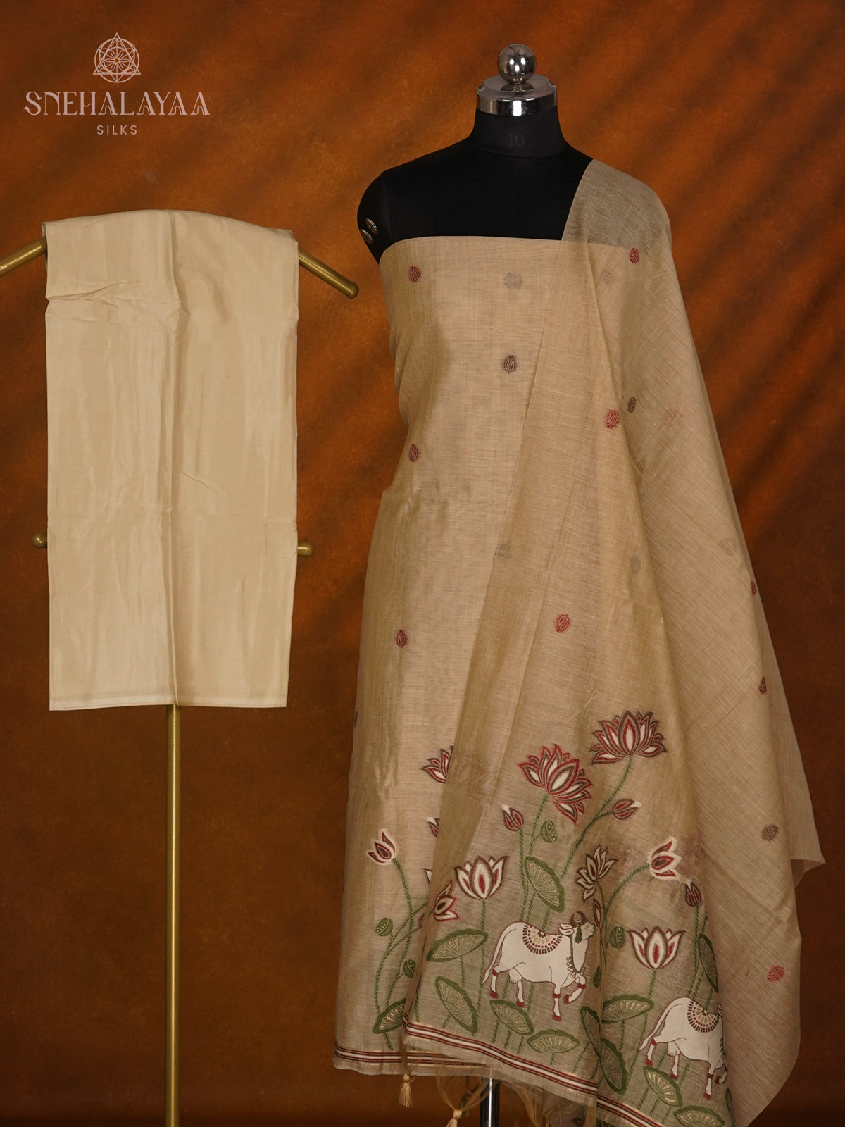Yelow Munga Cotton 3-Piece Salwar Suit Material