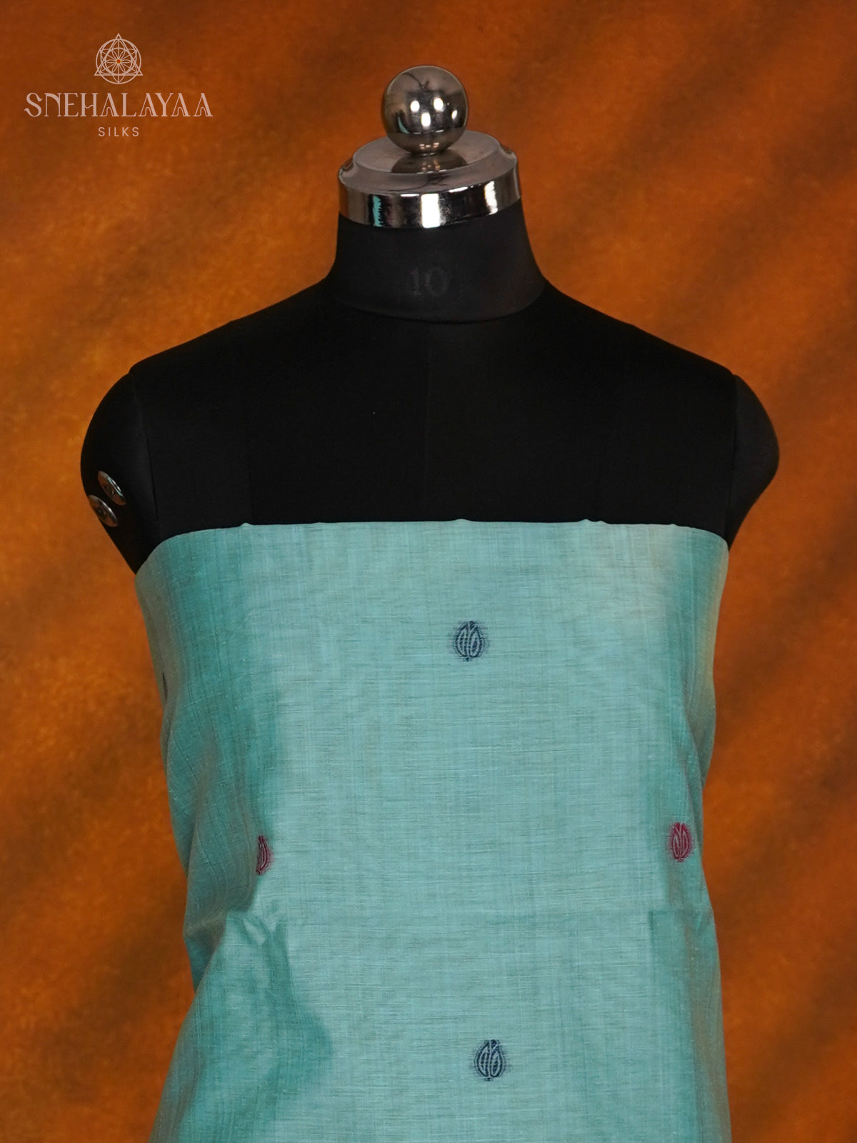 Blue Munga Cotton 3-Piece Salwar Suit Material