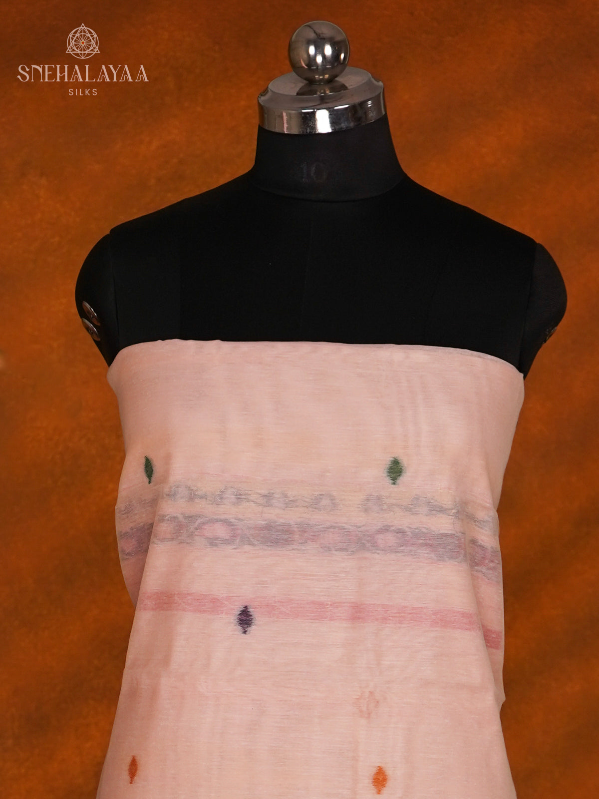 Peach Munga Cotton 3-Piece Salwar Suit Material