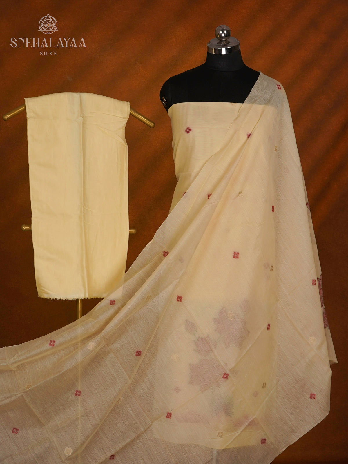 Pale Yellow Munga Cotton 3-Piece Salwar Suit Material