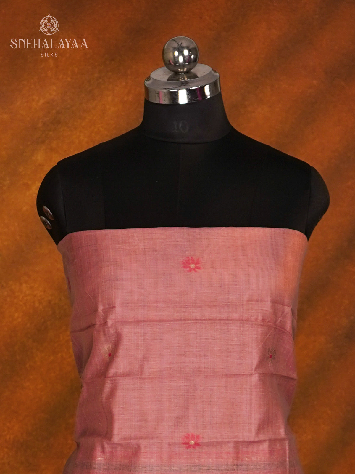 Salmon Peach Munga Cotton 3-Piece Salwar Suit Material