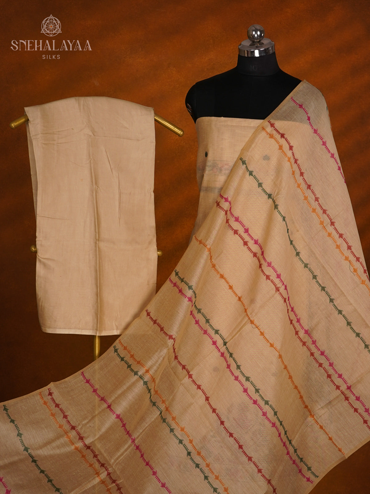 Pale Yellow Munga Cotton 3-Piece Salwar Suit Material