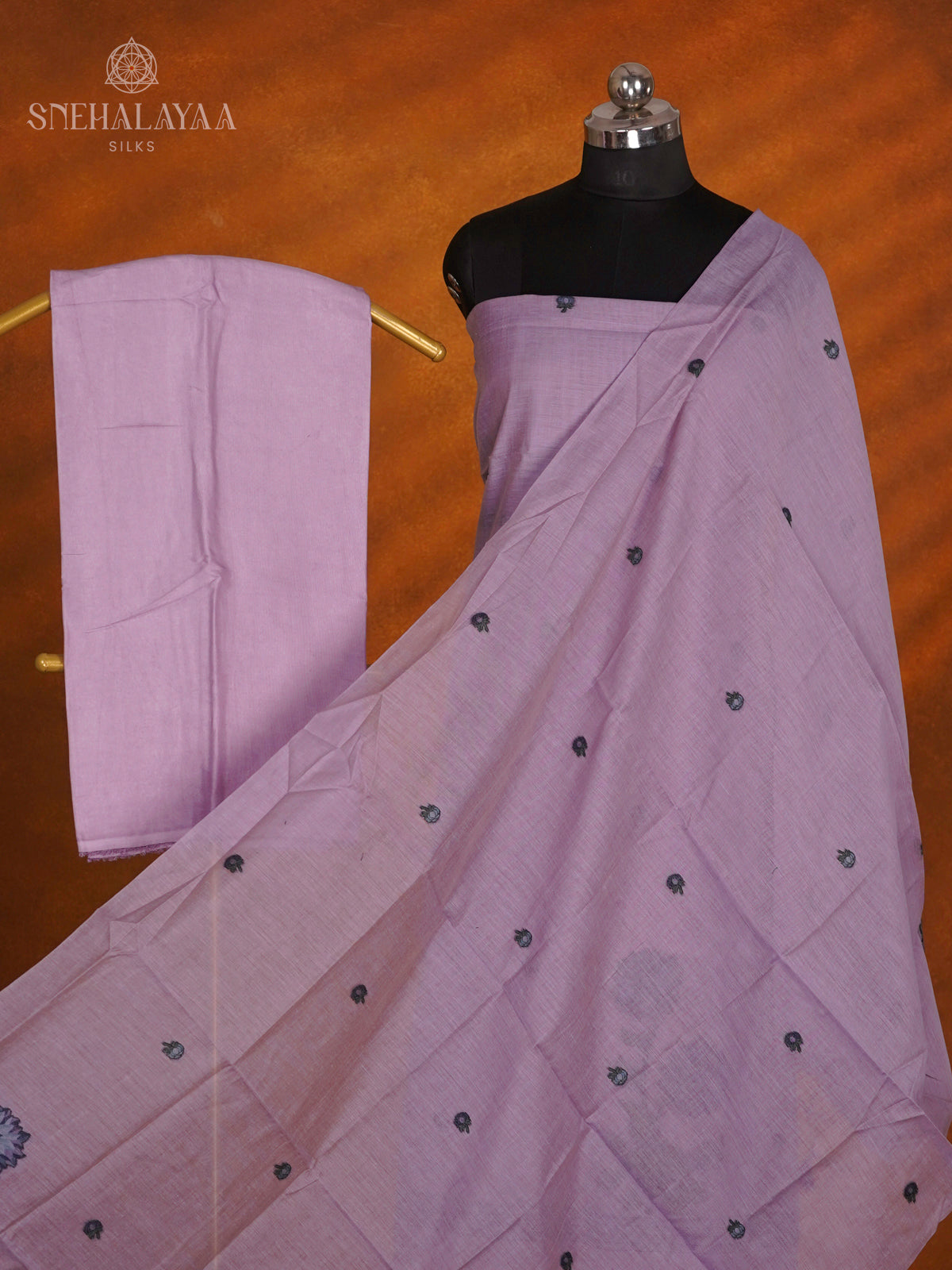 Purple Munga Cotton 3-Piece Salwar Suit Material