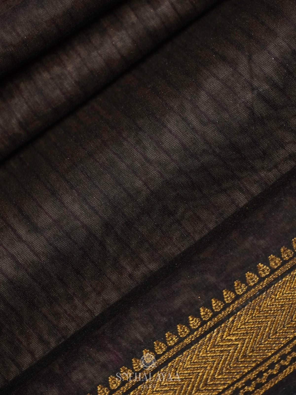 Black Chanderi Saree