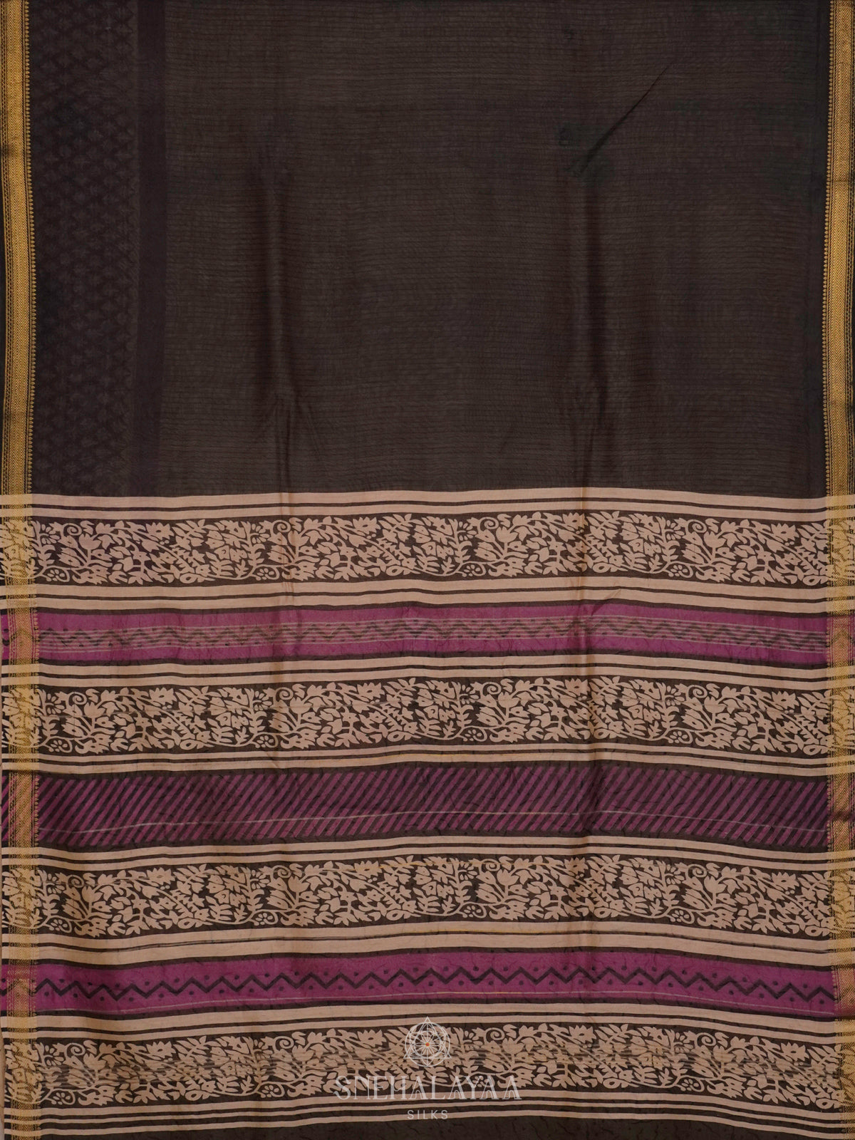 Black Chanderi Saree