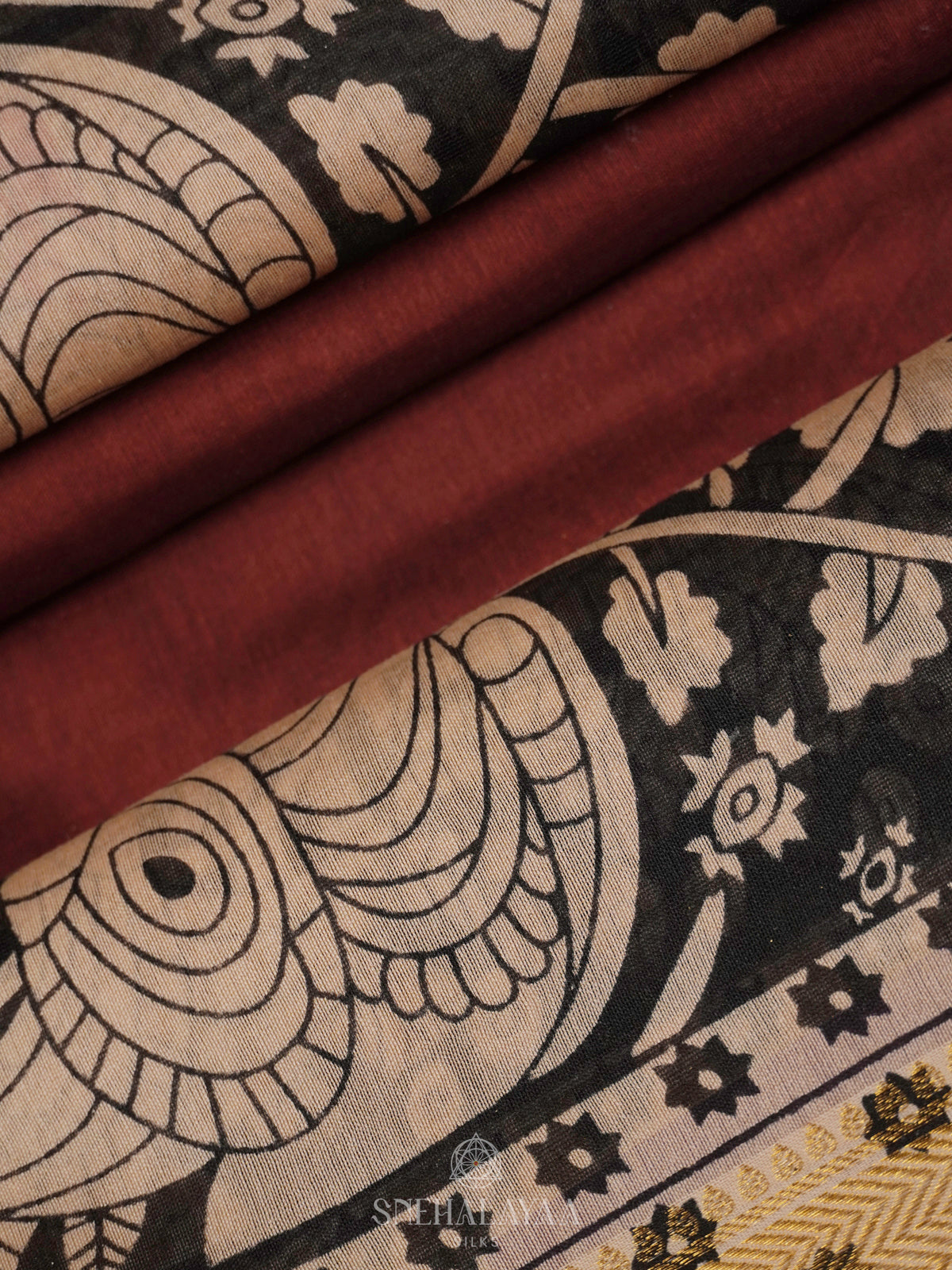 Maroon Chanderi Saree