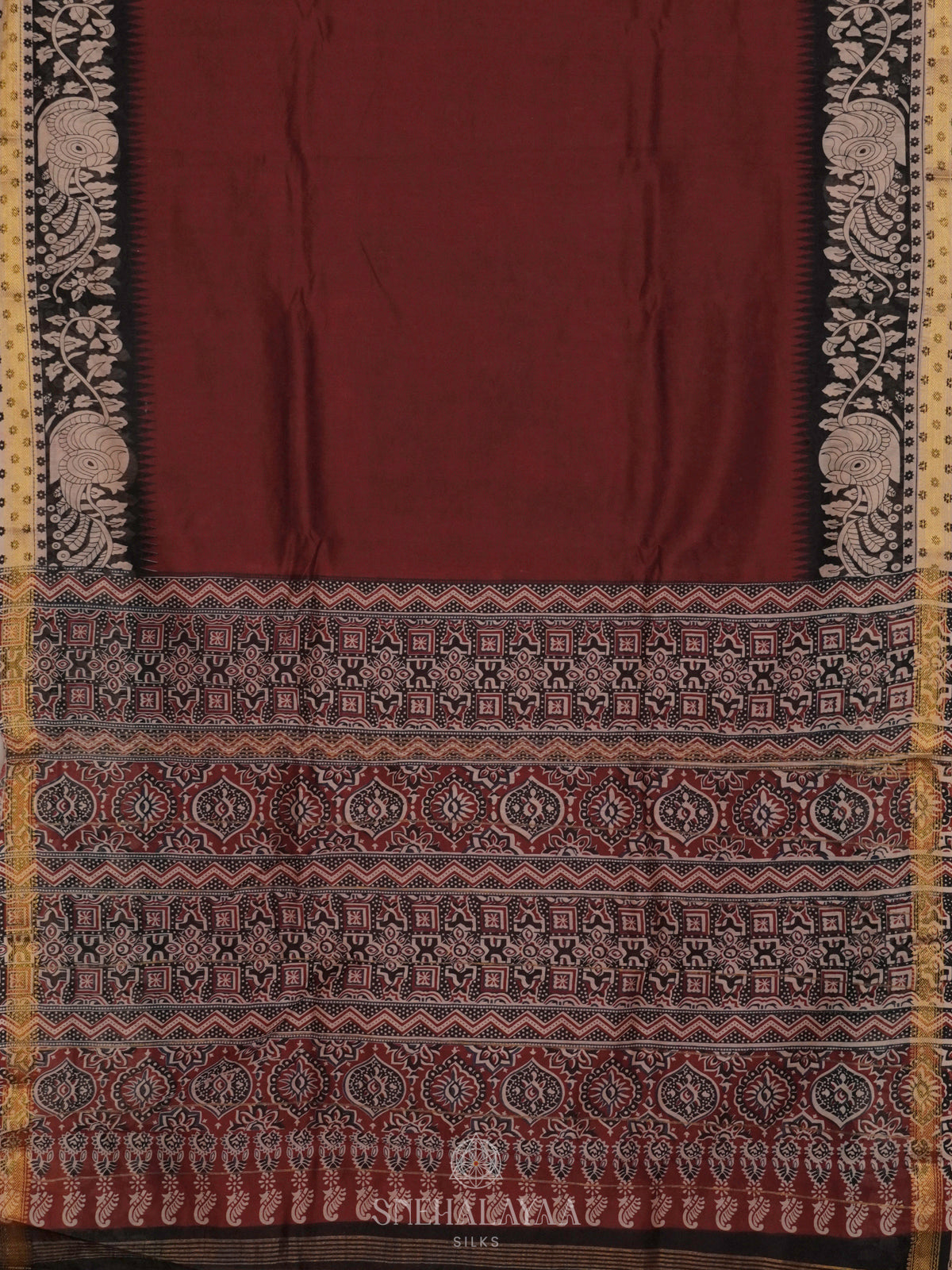 Maroon Chanderi Saree