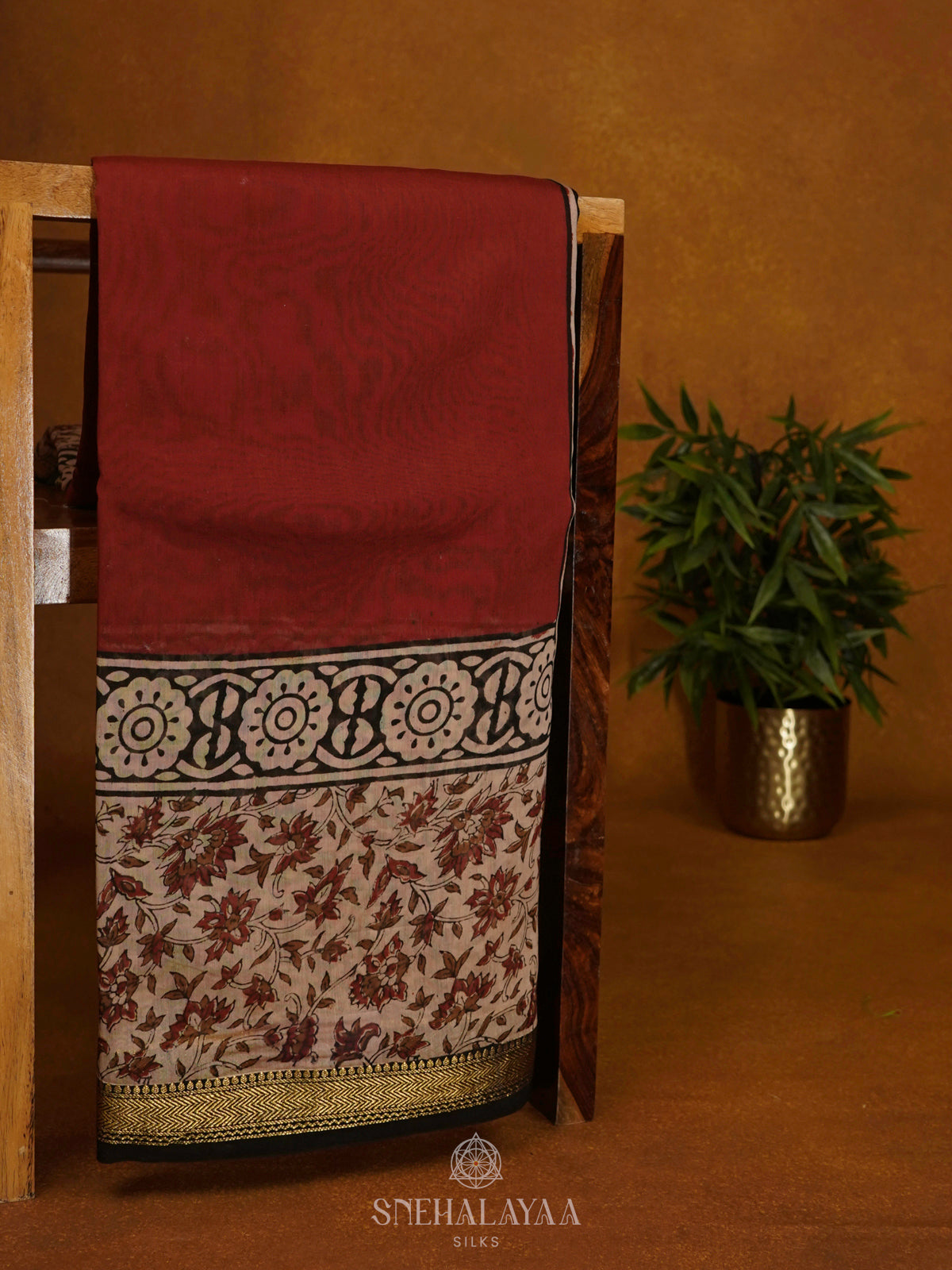 Maroon Chanderi Saree