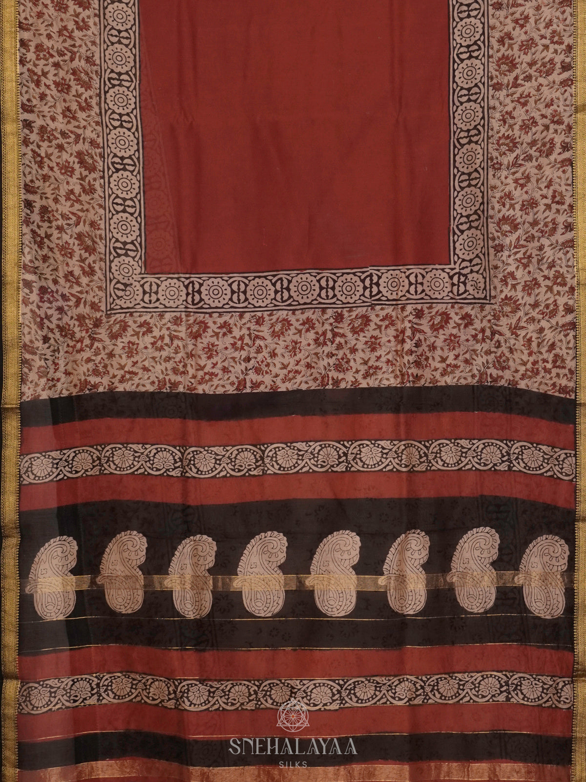 Maroon Chanderi Saree