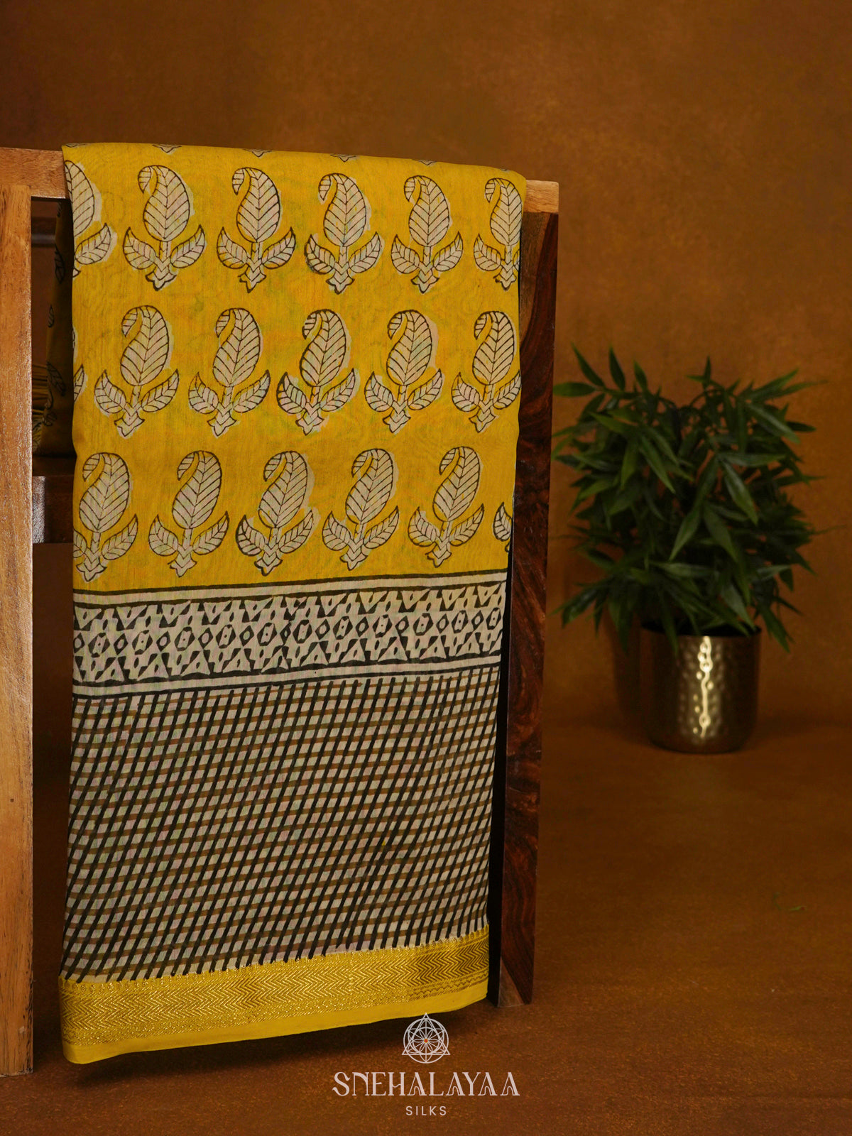 Yellow Chanderi Saree