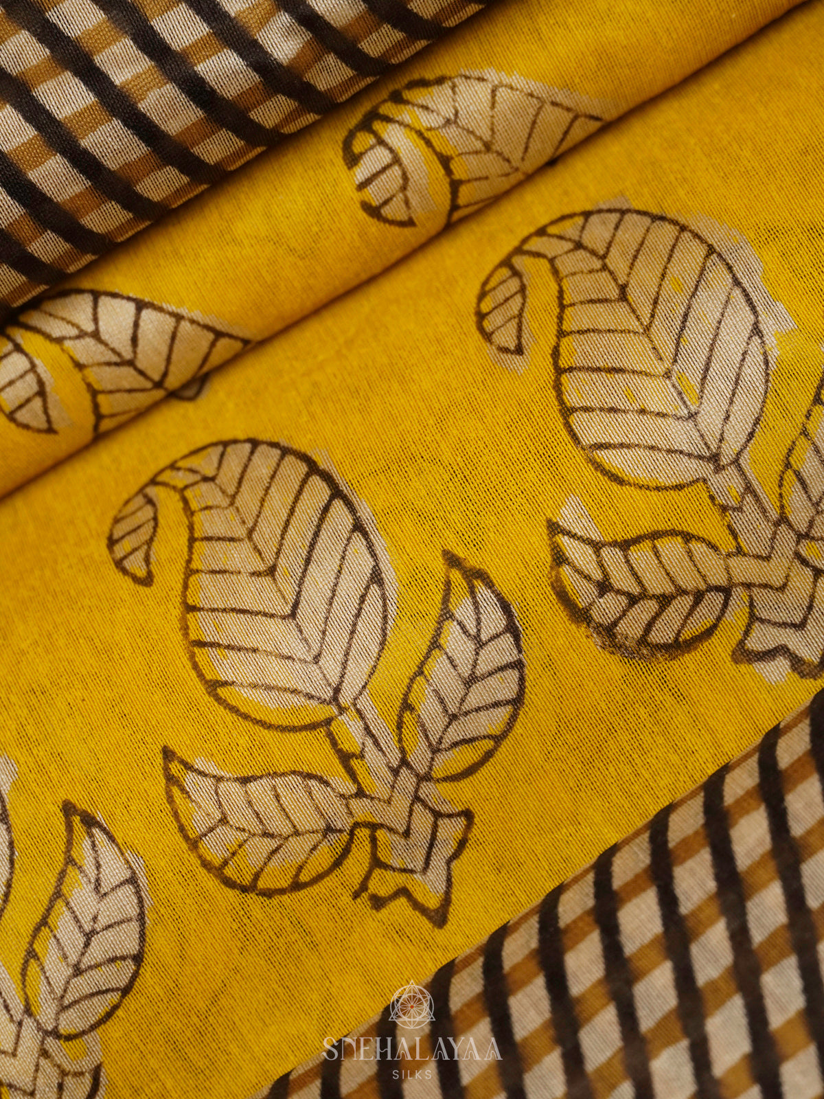 Yellow Chanderi Saree