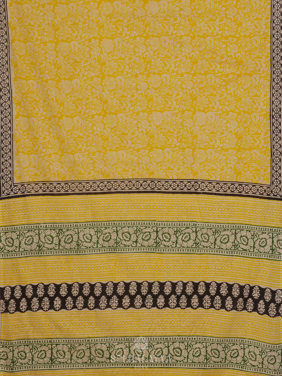 Yellow Jaipur Cotton Saree