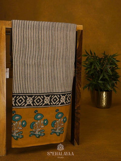 Off White Jaipur Cotton Saree