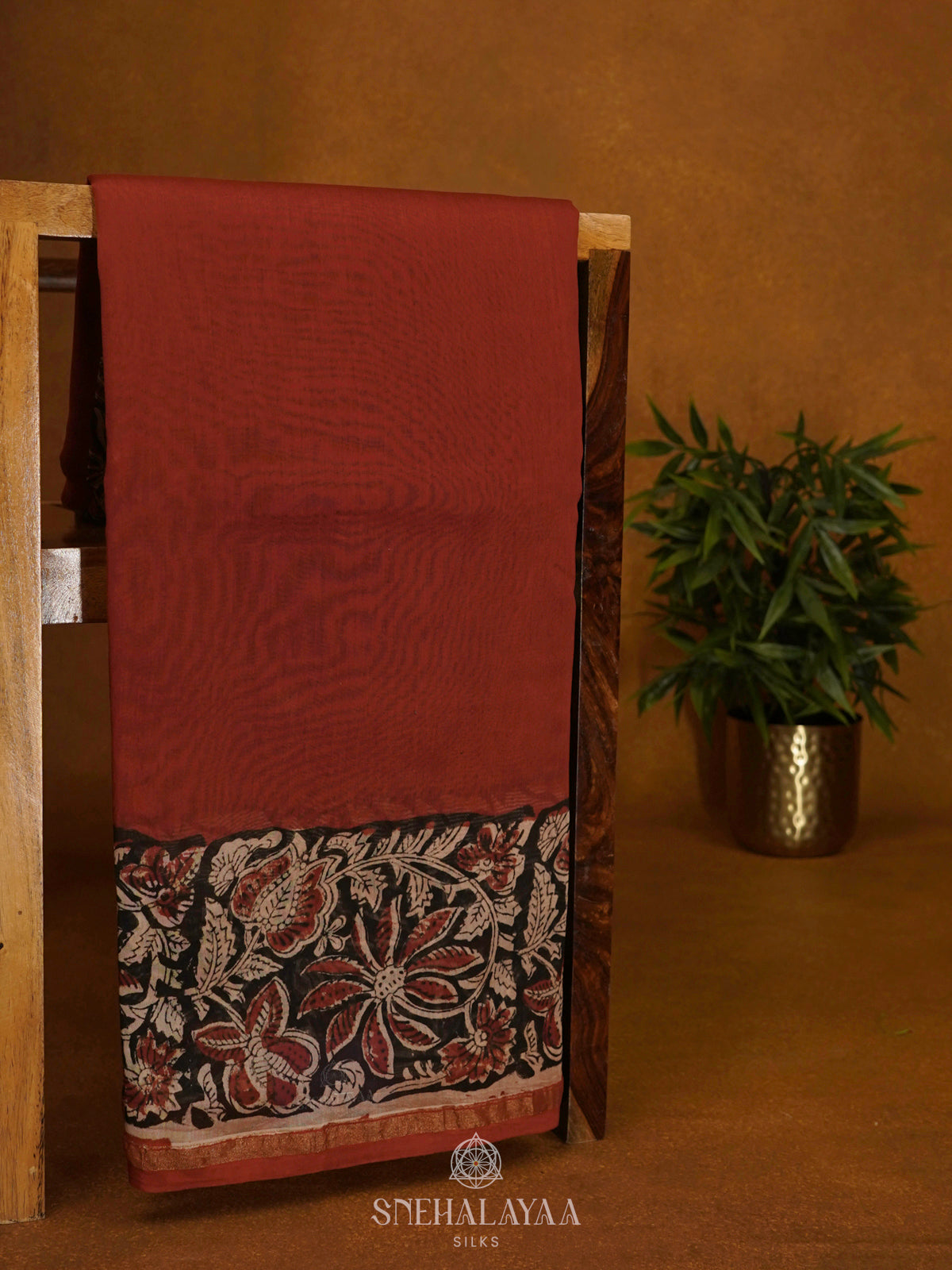 Maroon Chanderi Saree