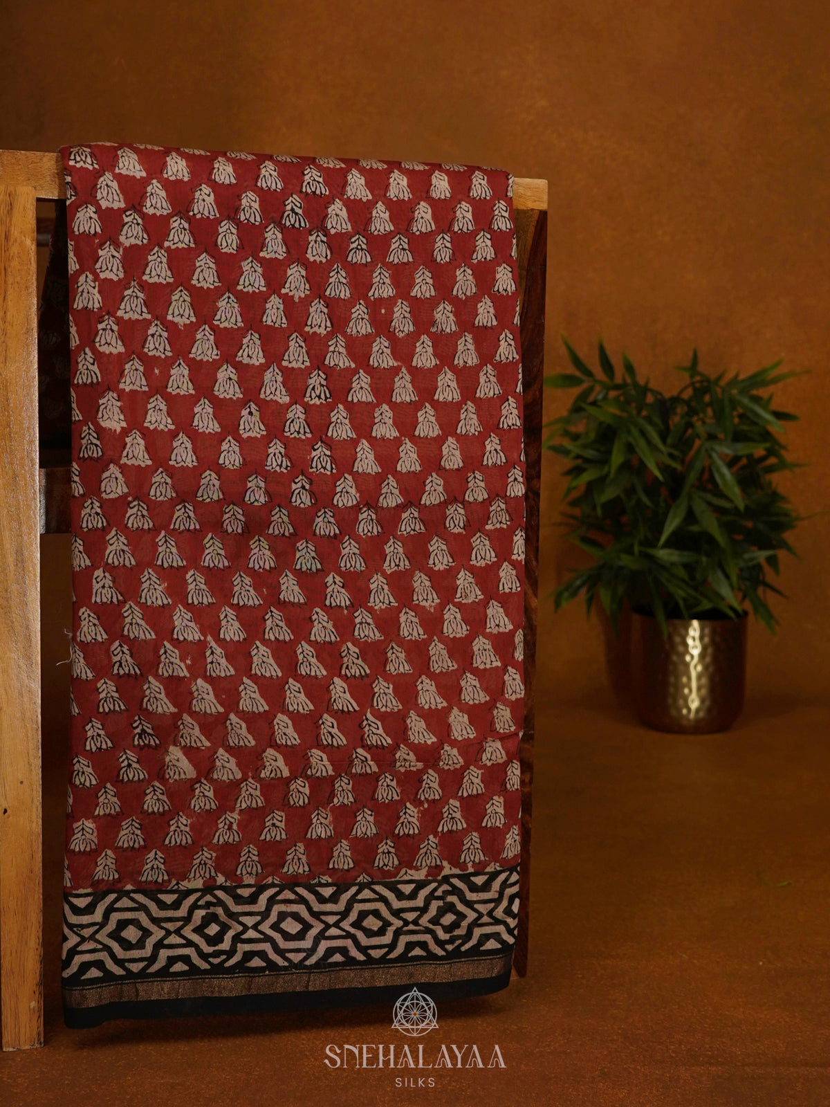 Maroon Chanderi Saree