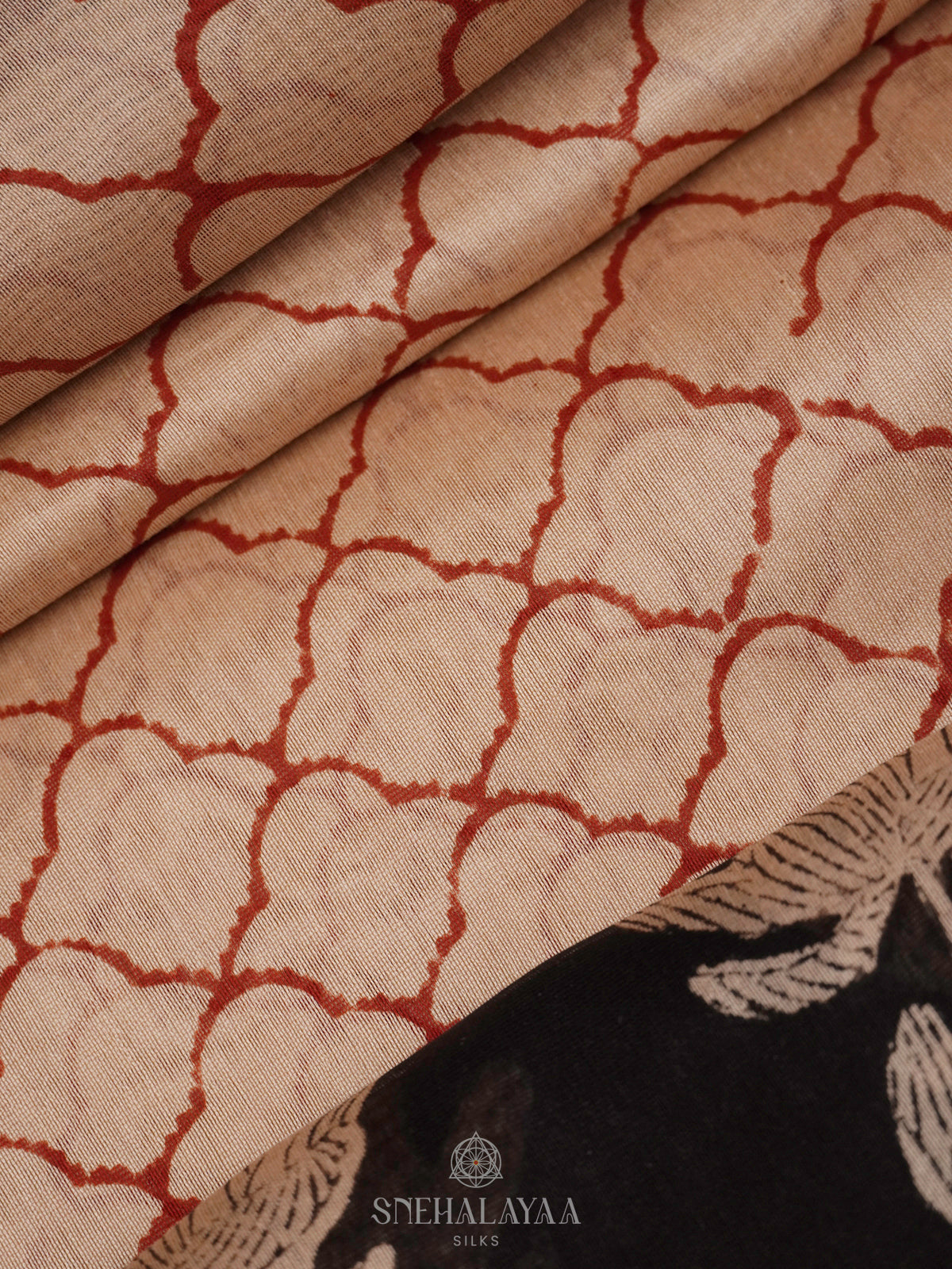 Beige Chanderi Saree