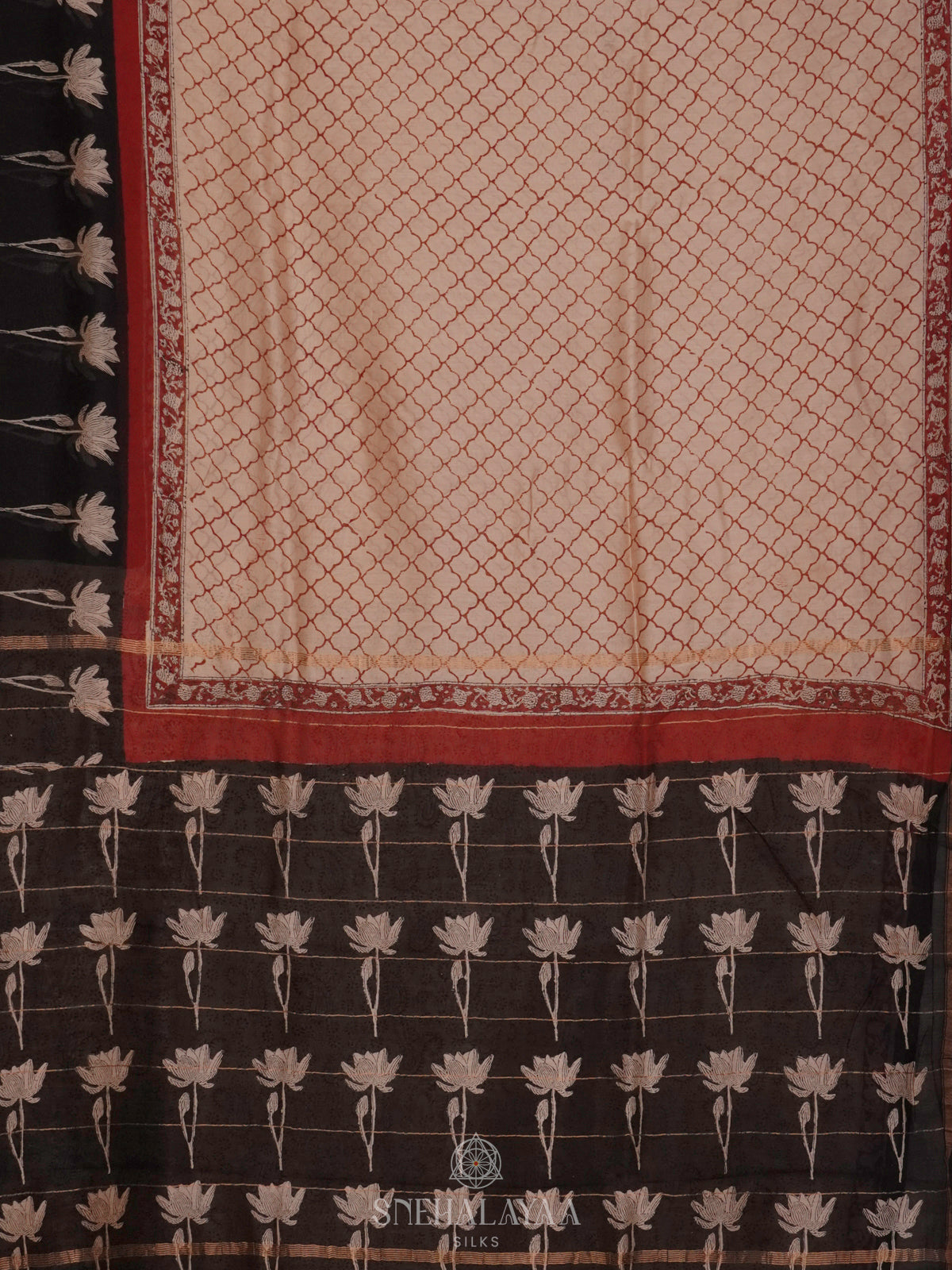 Beige Chanderi Saree