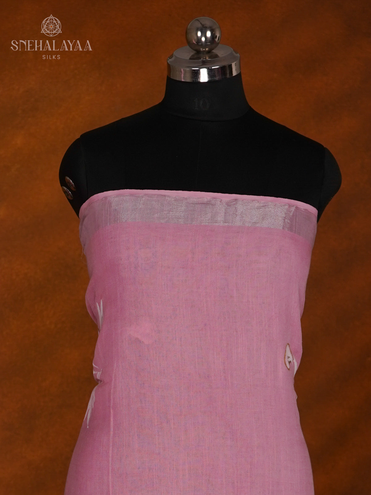 Pink Linen Cotton 3-Piece Salwar Suit Material