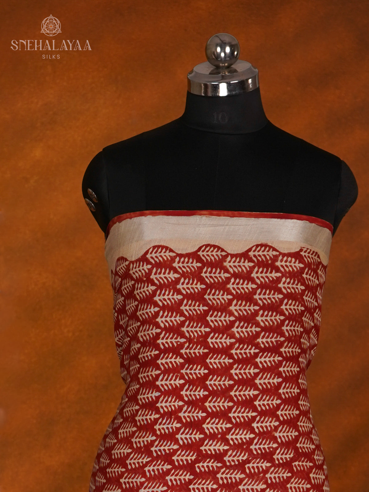 Maroon Linen Cotton 3-Piece Salwar Suit Material