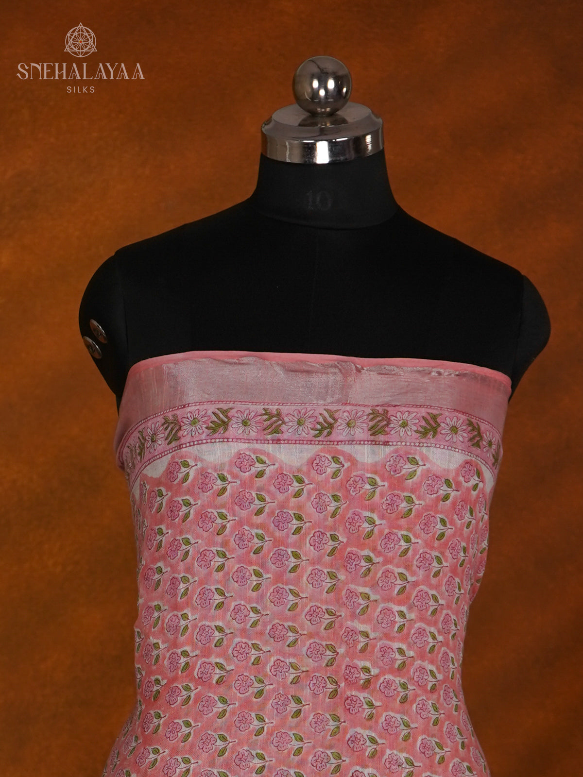 Pink Linen Cotton 3-Piece Salwar Suit Material