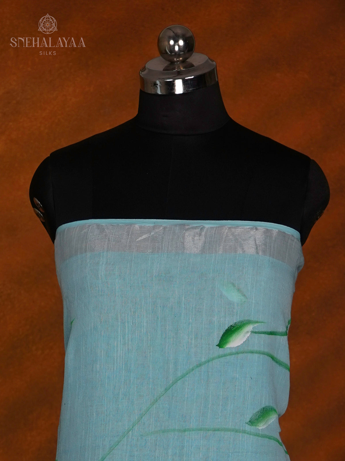 Sky Blue Linen Cotton 3-Piece Salwar Suit Material