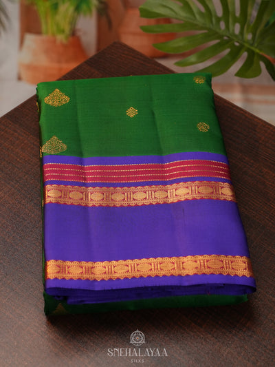 Bottle Green Kanjivaram Silk Saree