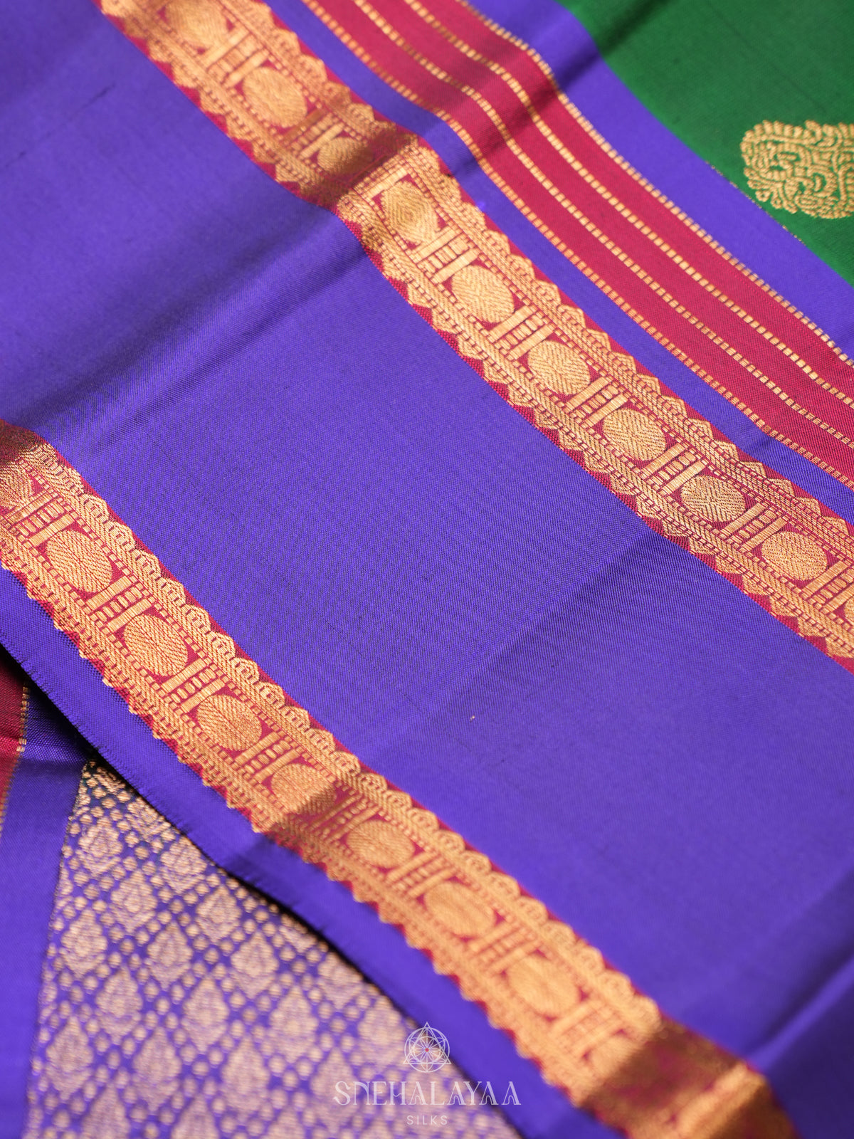 Bottle Green Kanjivaram Silk Saree
