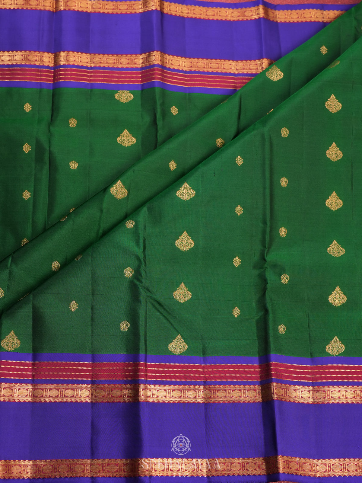 Bottle Green Kanjivaram Silk Saree