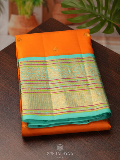 Orange Kanjivaram Silk Saree