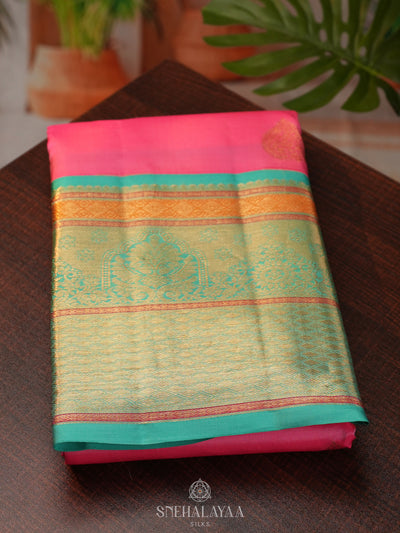 Pink Kanjivaram Silk Saree