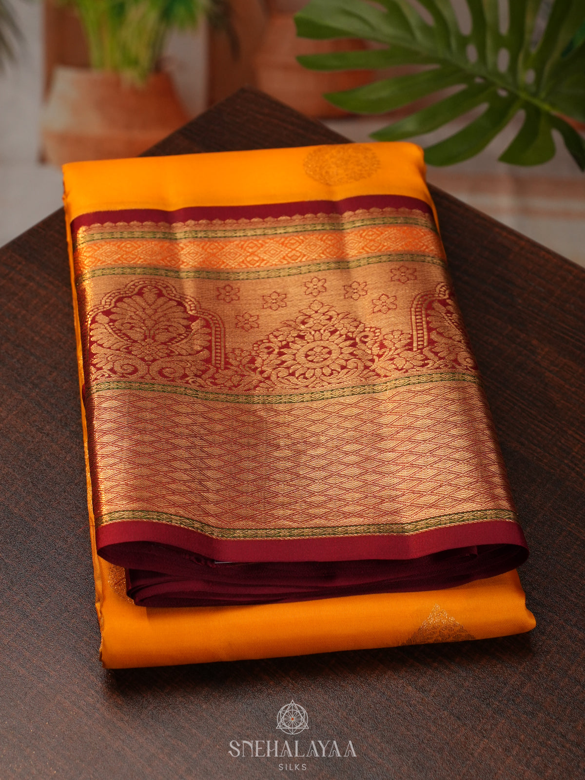 Mango Yellow Kanjivaram Silk Saree