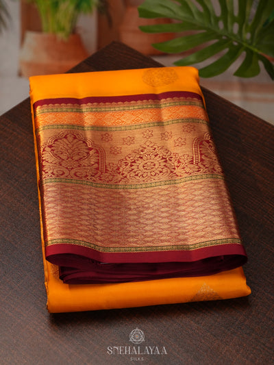 Mango Yellow Kanjivaram Silk Saree