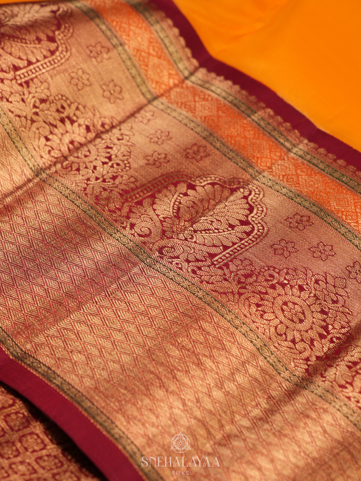 Mango Yellow Kanjivaram Silk Saree