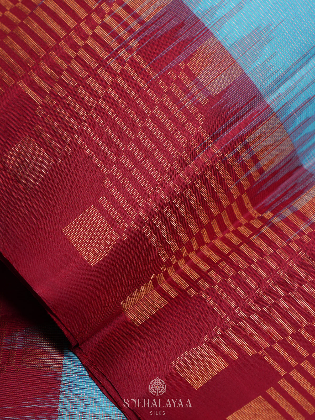 Sky Blue Kanjivaram Silk Saree