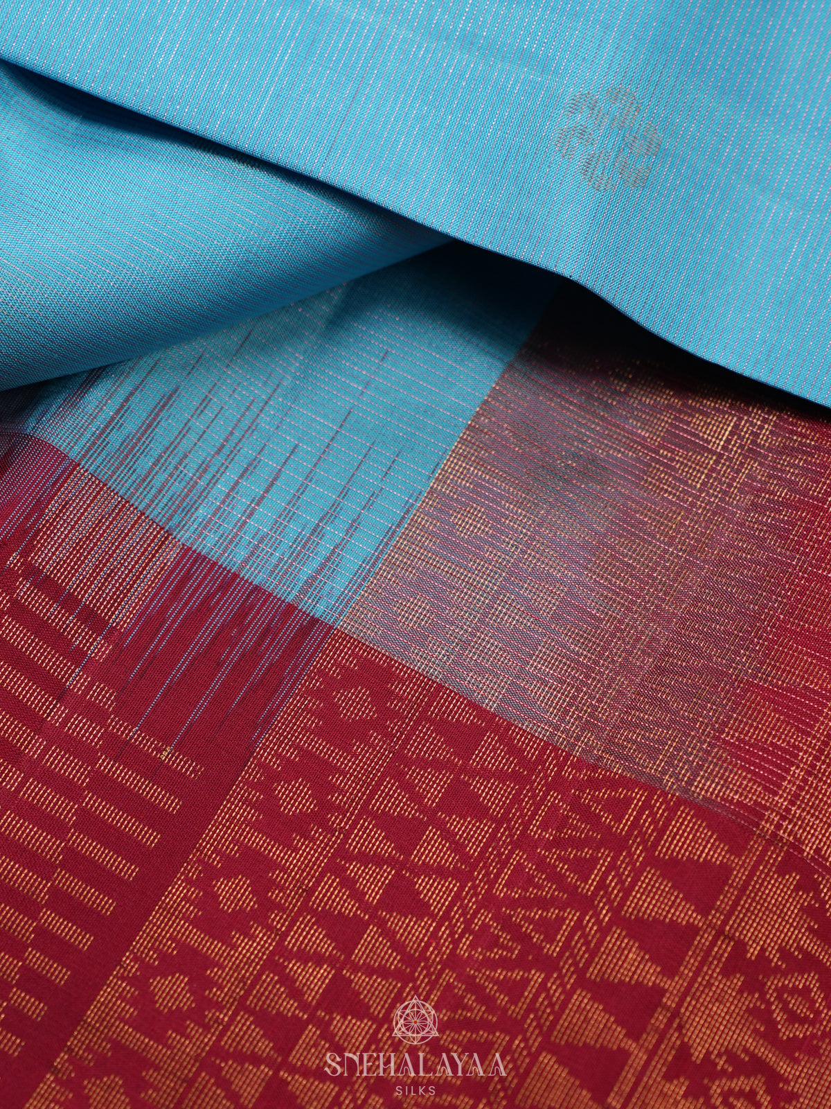 Sky Blue Kanjivaram Silk Saree