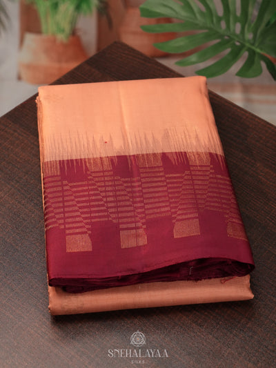 Peach Kanjivaram Silk Saree
