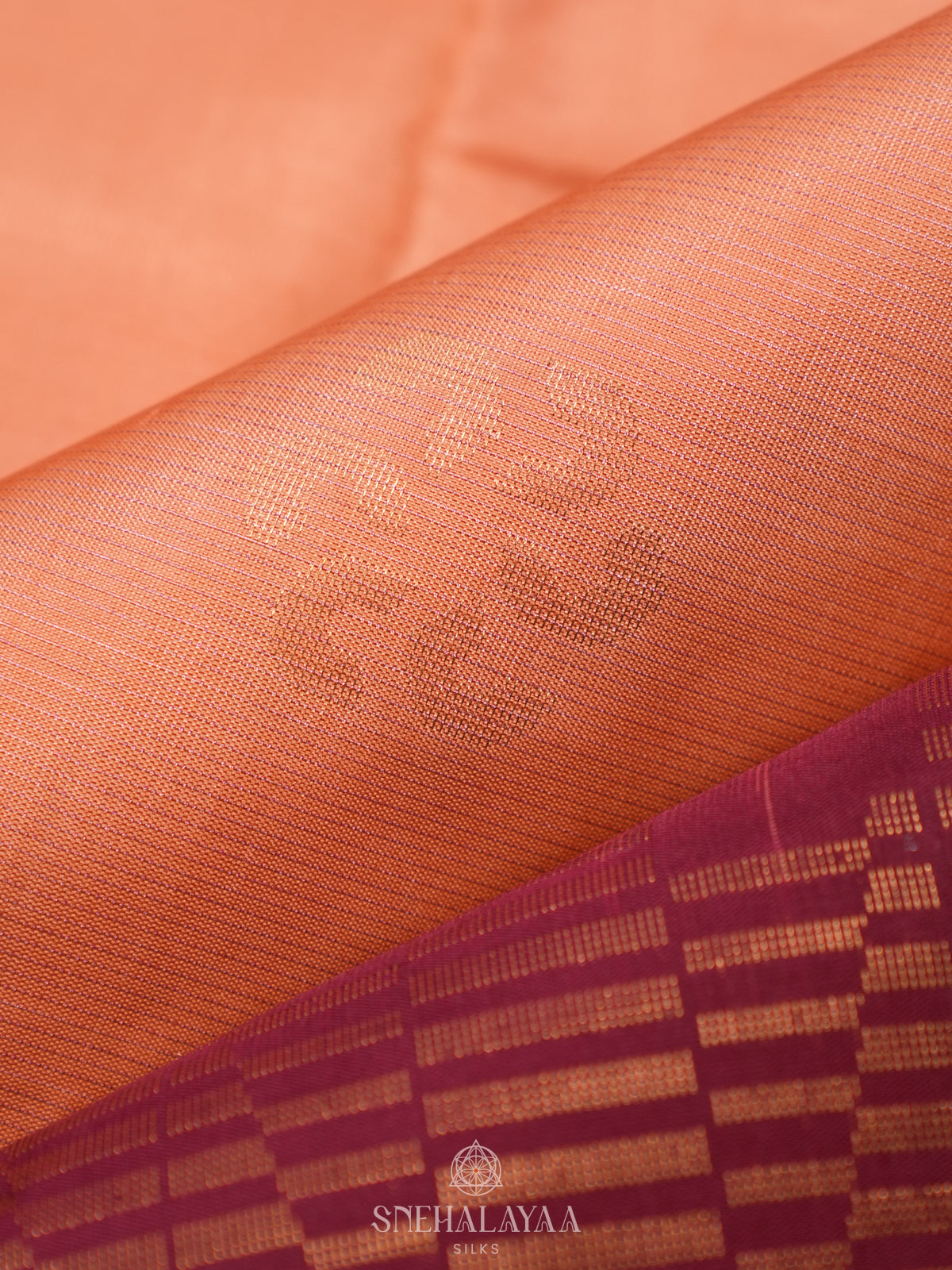 Peach Kanjivaram Silk Saree