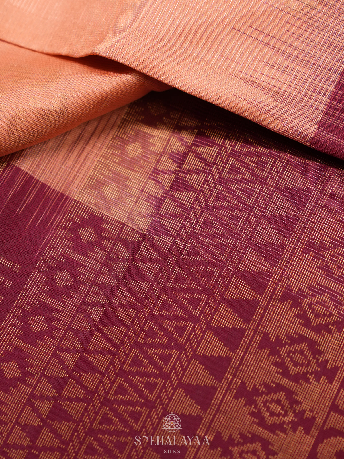 Peach Kanjivaram Silk Saree