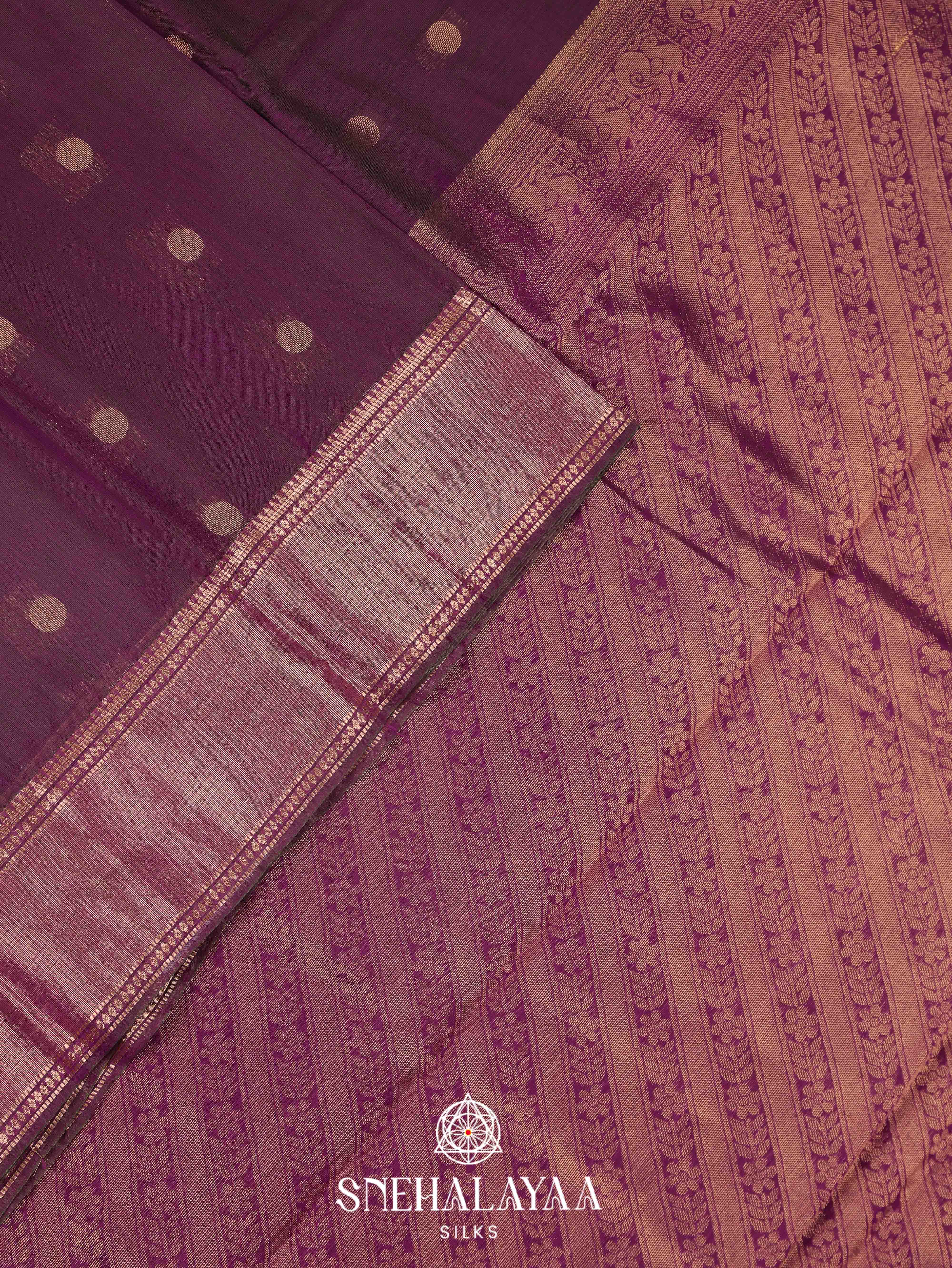 Wine Silk Cotton Saree