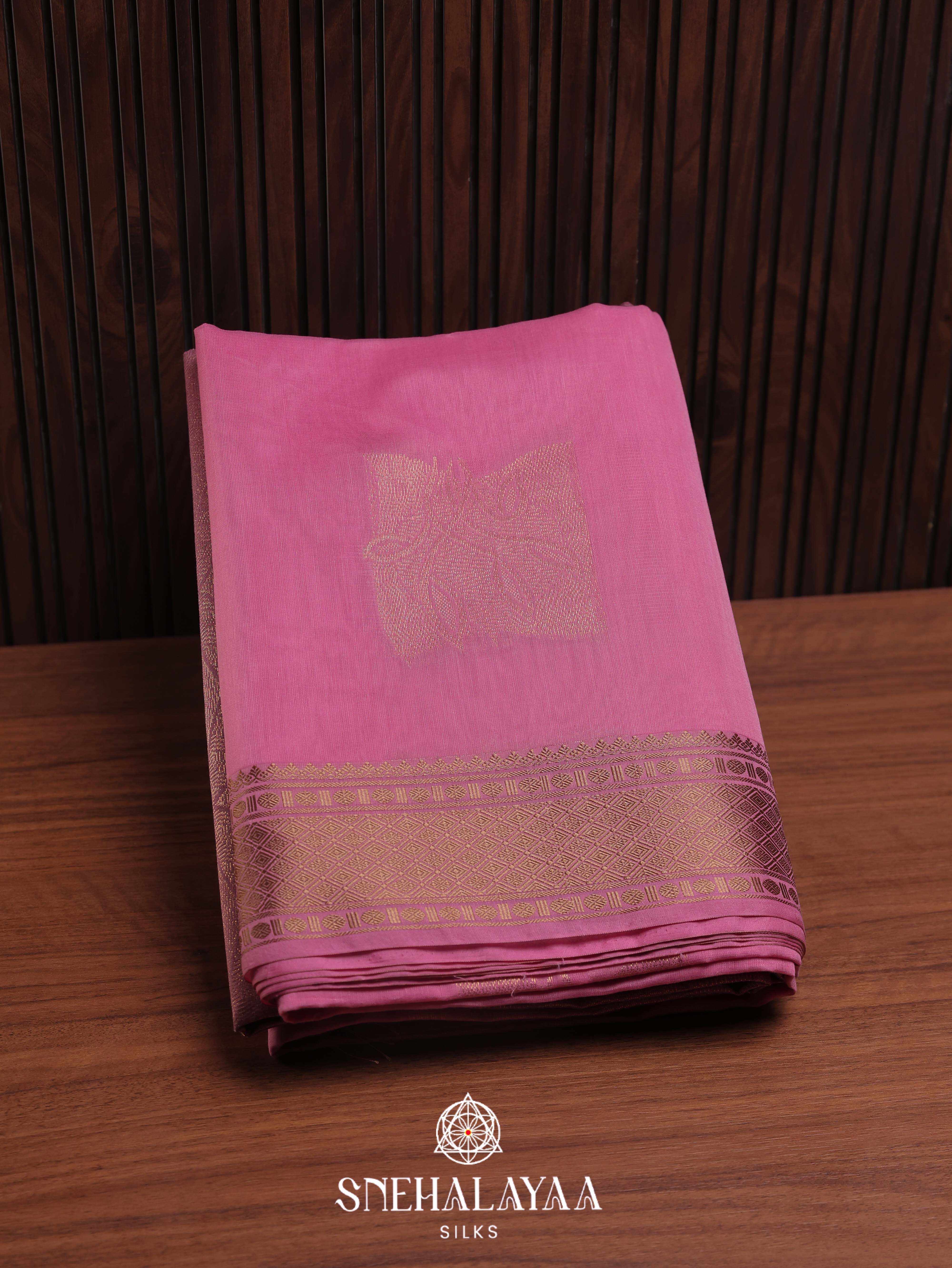 Pink Silk Cotton Saree
