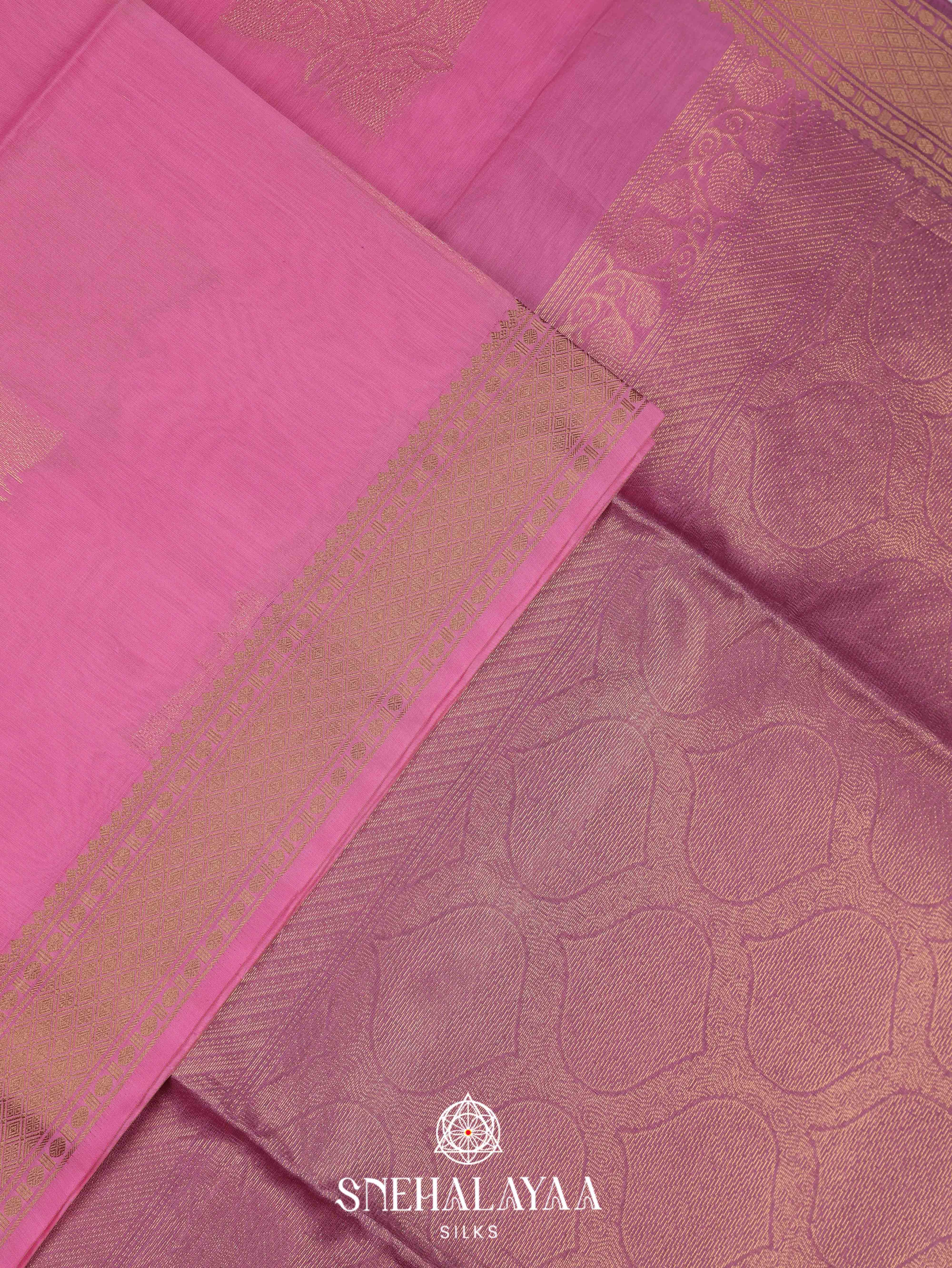 Pink Silk Cotton Saree