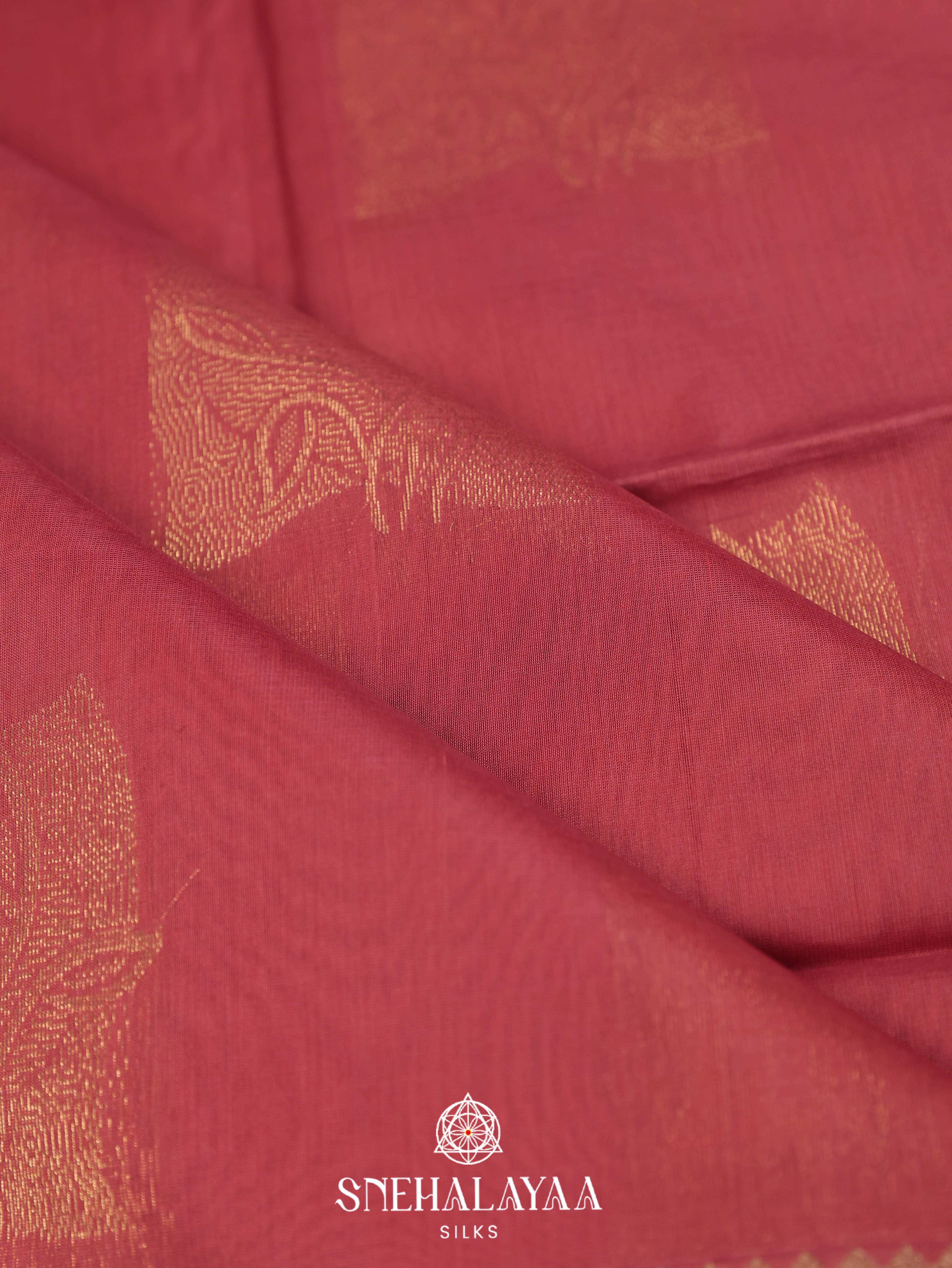 Peach Silk Cotton Saree