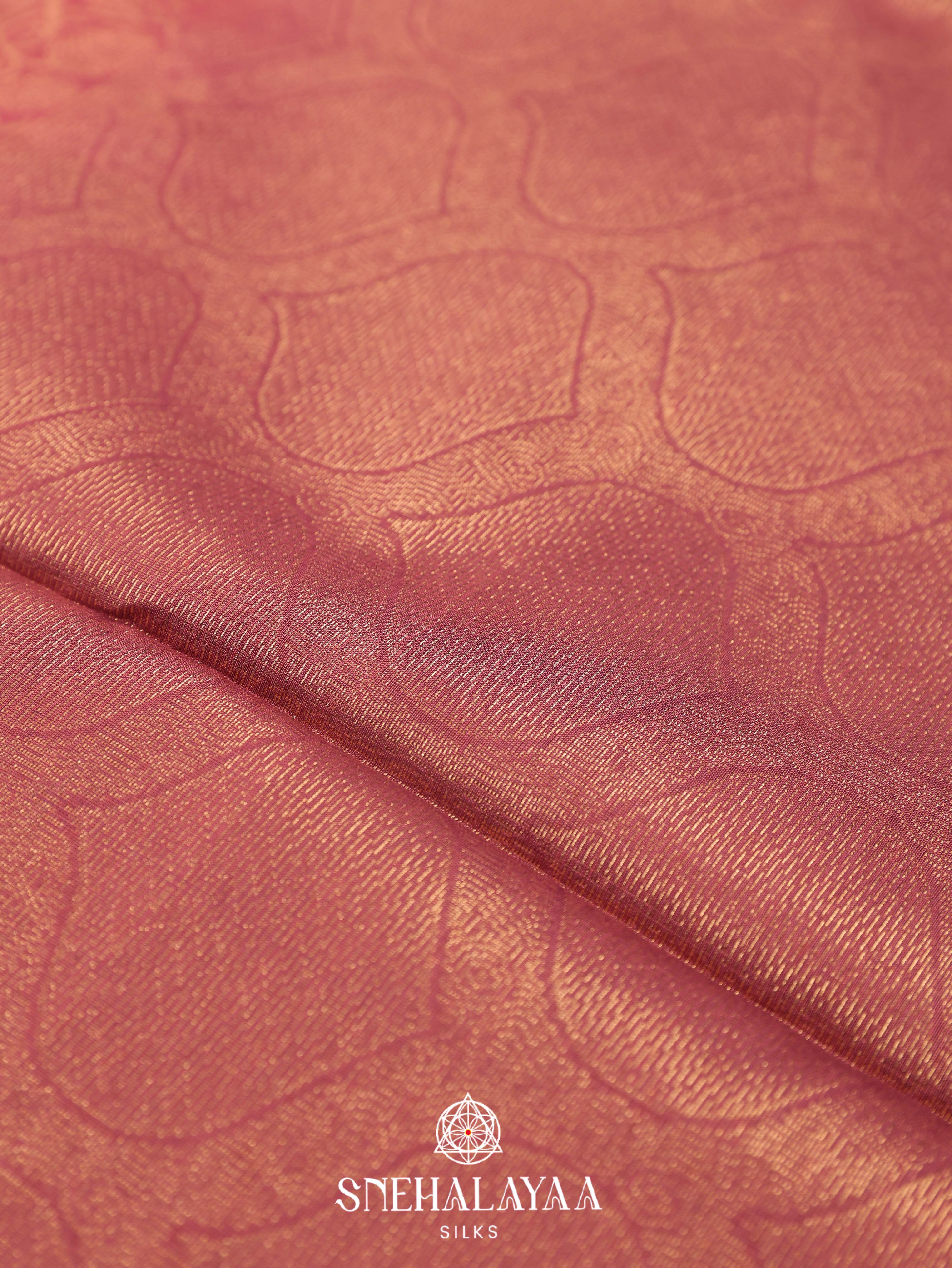 Peach Silk Cotton Saree