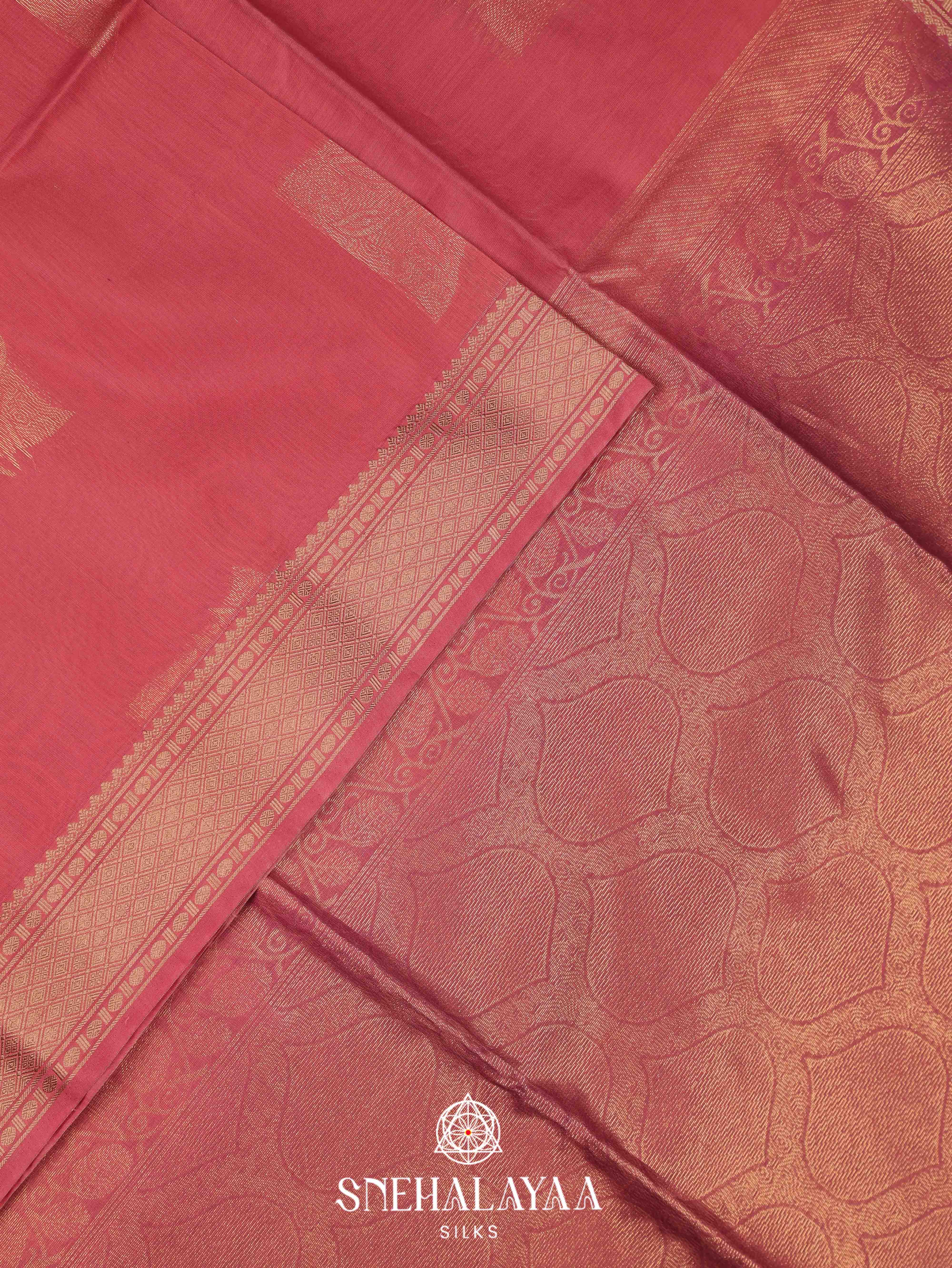 Peach Silk Cotton Saree
