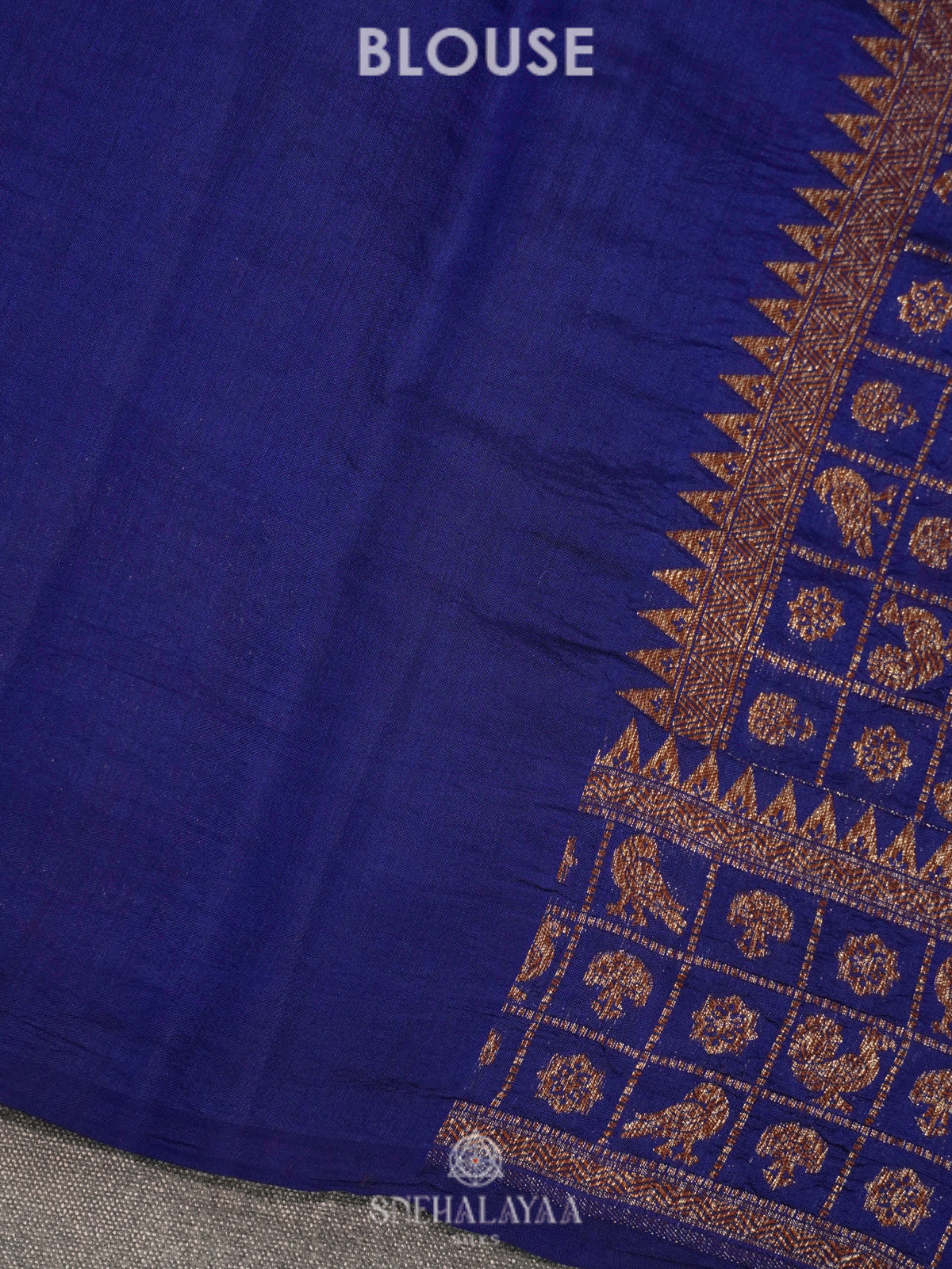 Navy Blue Chiniya Silk Saree