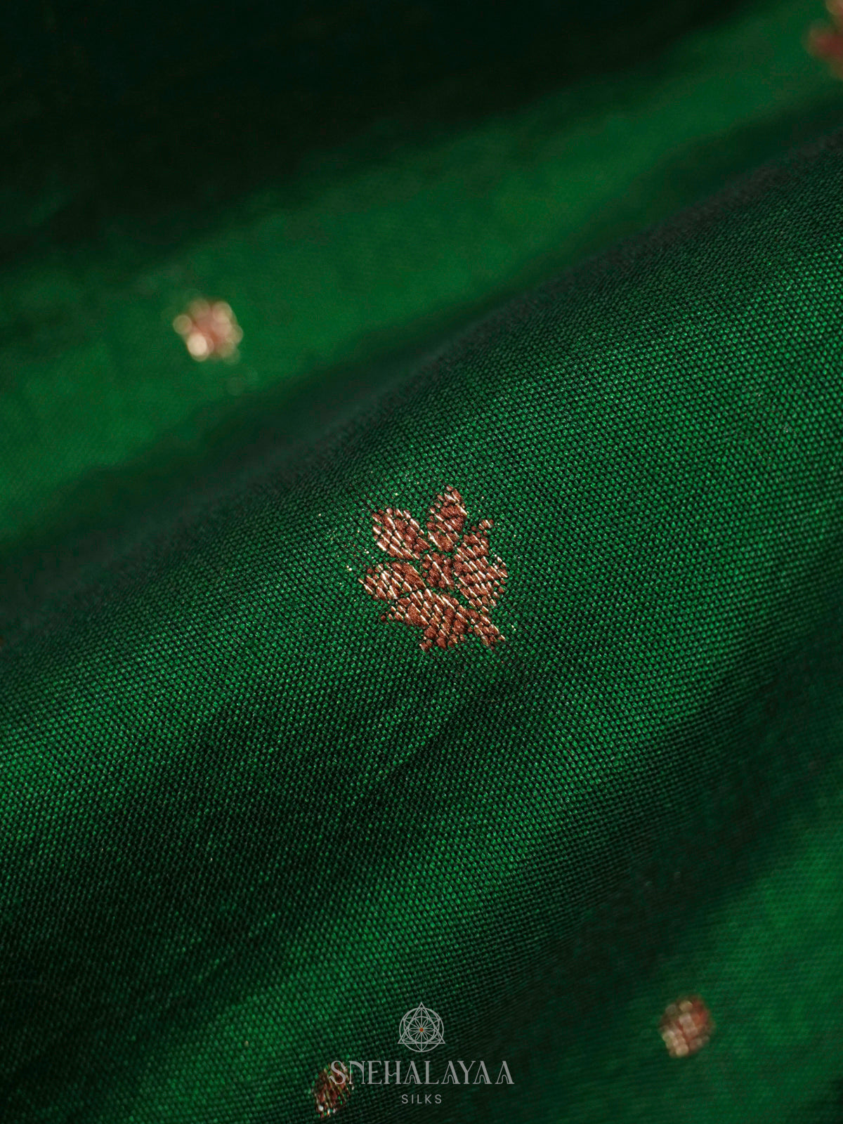 Emerald Green Chiniya Silk Saree
