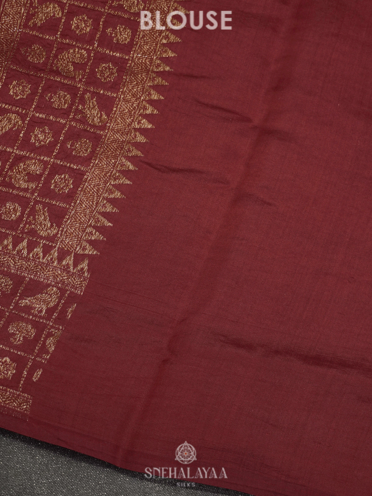 Maroon Chiniya Silk Saree