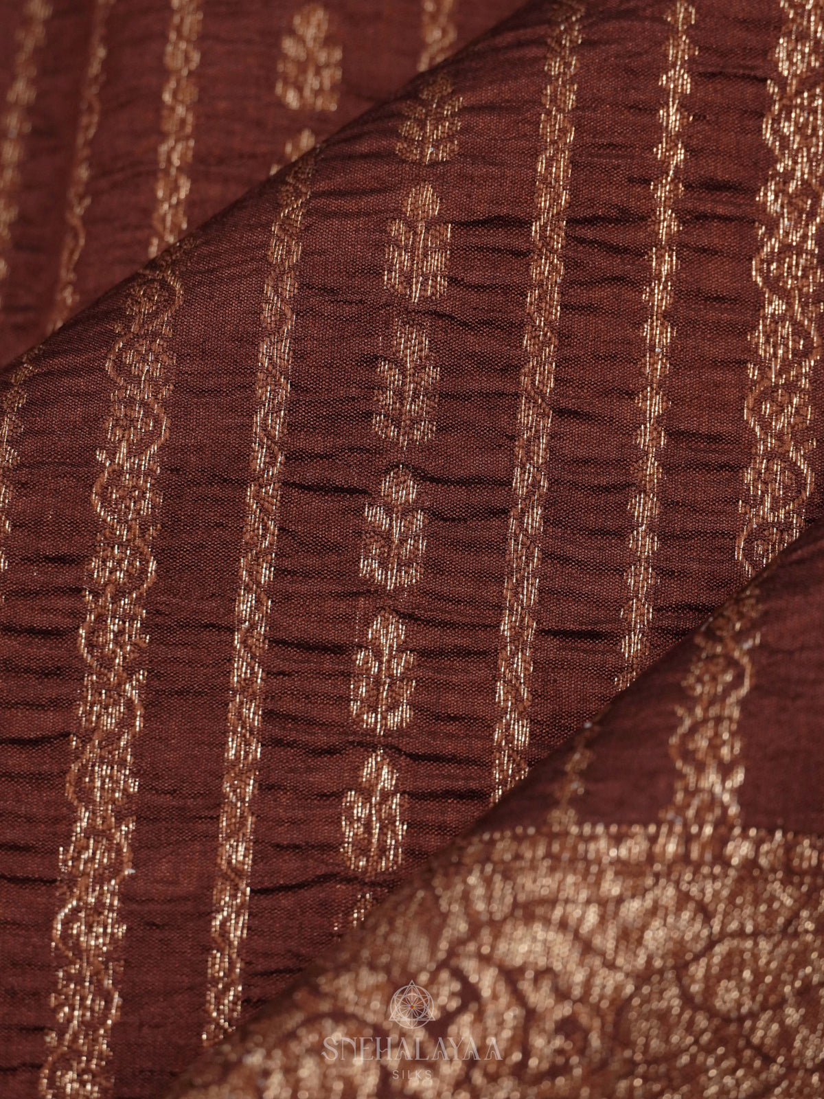 Coffee Brown Chiniya Silk Saree