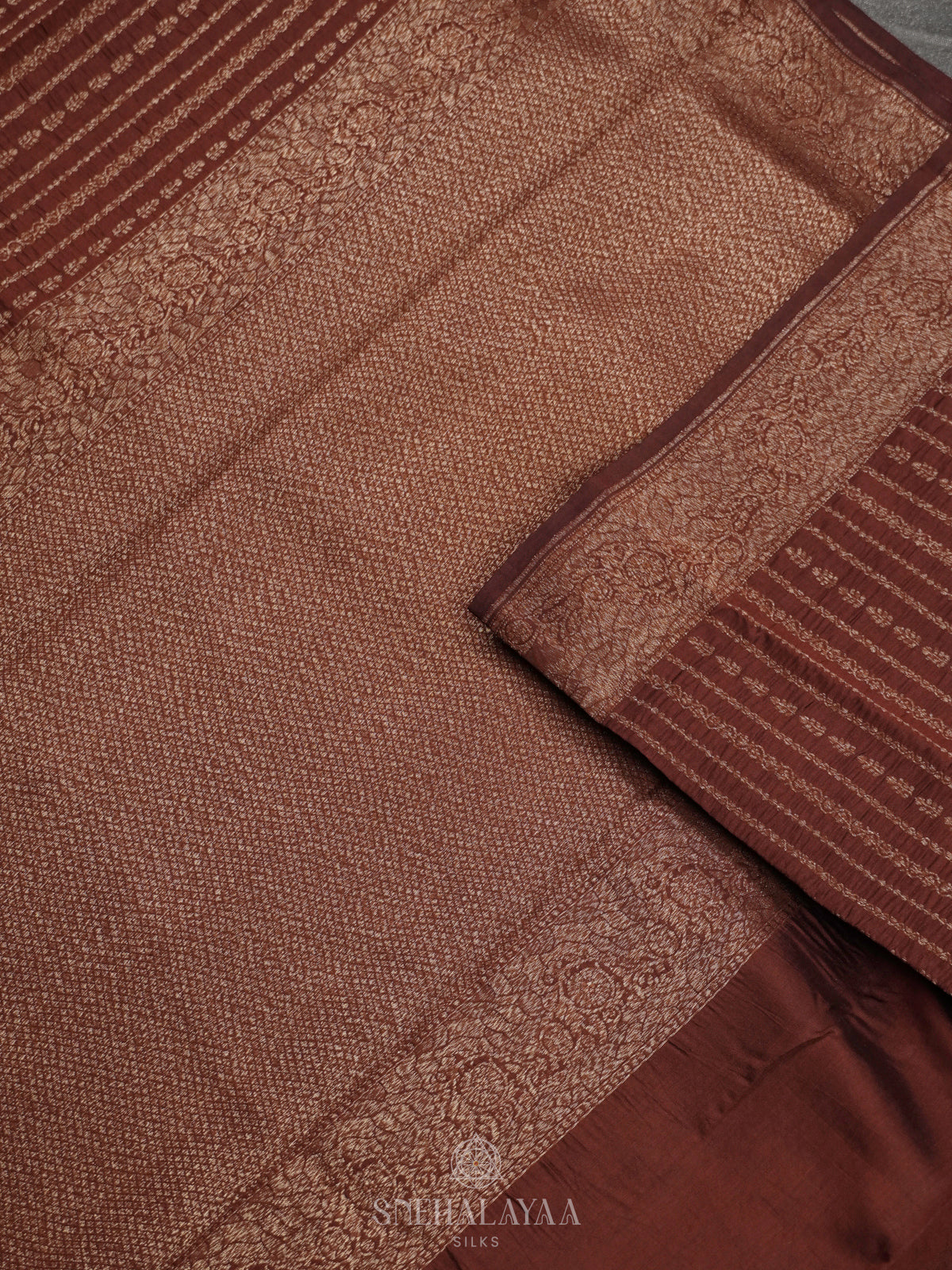 Coffee Brown Chiniya Silk Saree