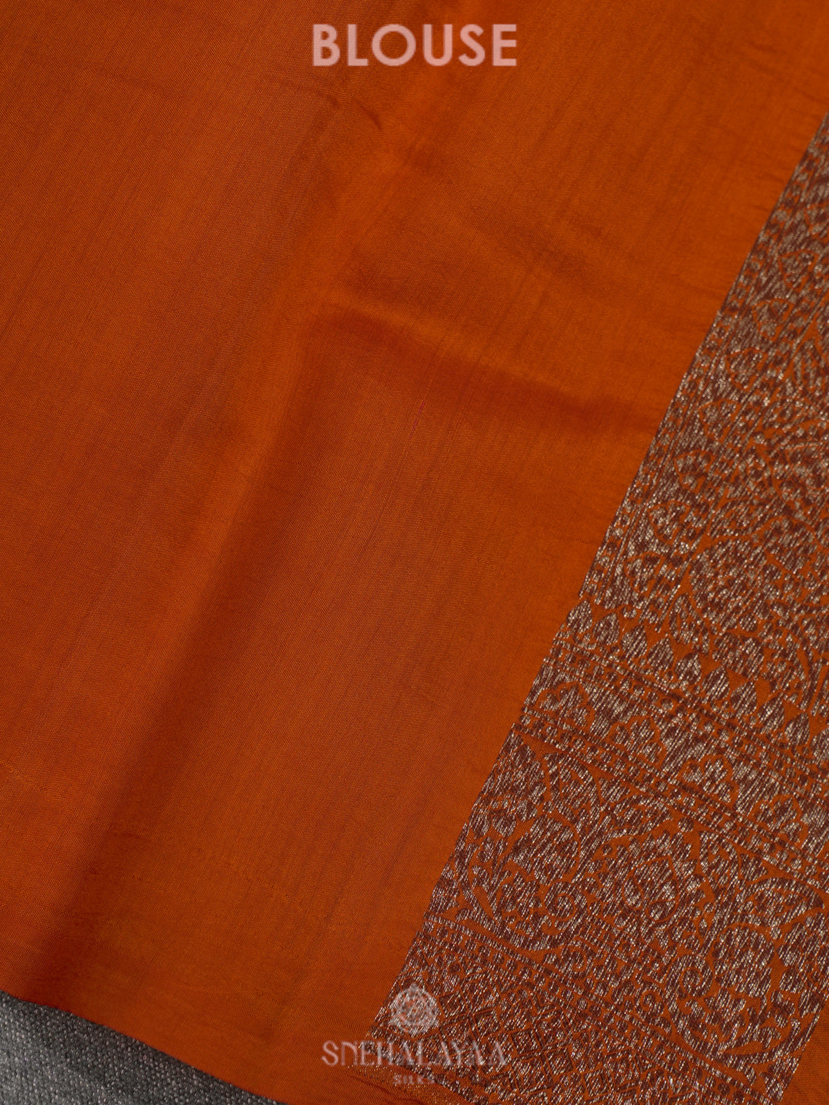 Orange Chiniya Silk Saree